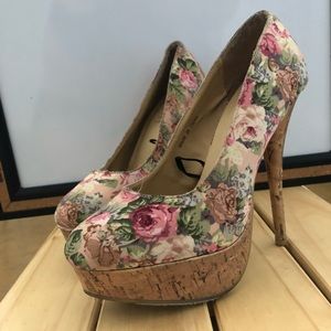 Floral Platform Heels